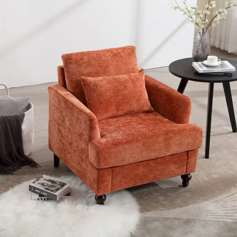Sillón con estructura de madera, sillón decorativo moderno