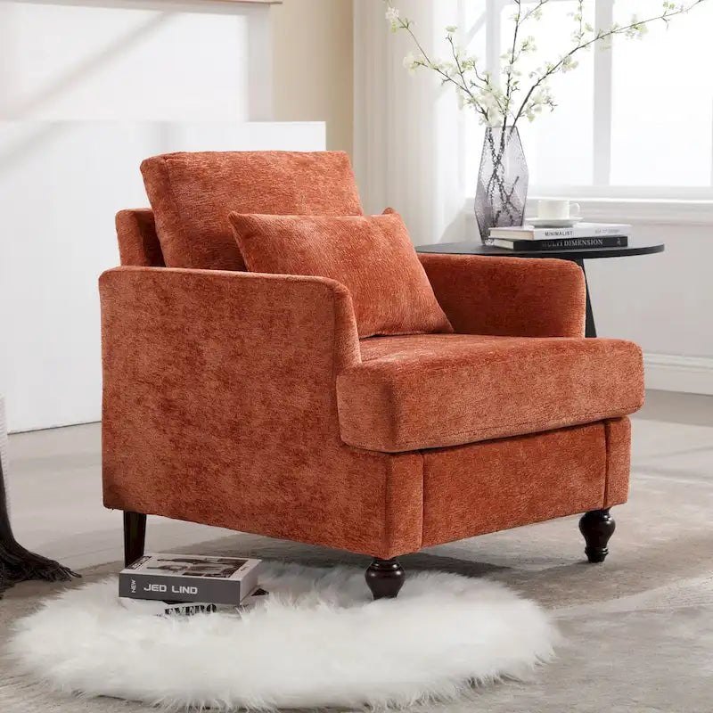 Sillón con estructura de madera, sillón decorativo moderno