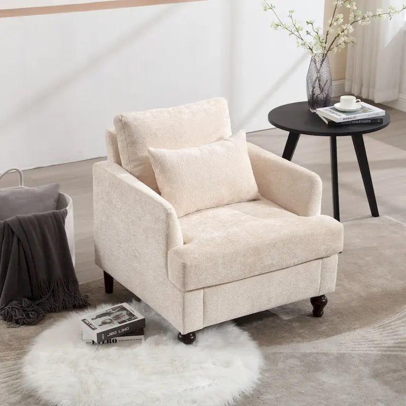 Sillón con estructura de madera, sillón decorativo moderno