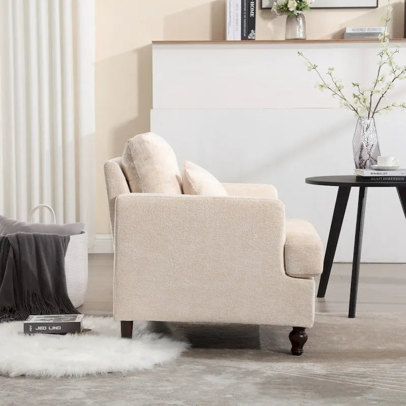Sillón con estructura de madera, sillón decorativo moderno
