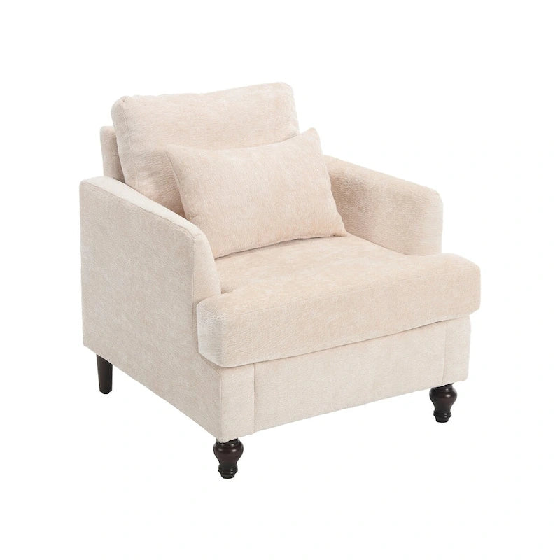 Sillón con estructura de madera, sillón decorativo moderno