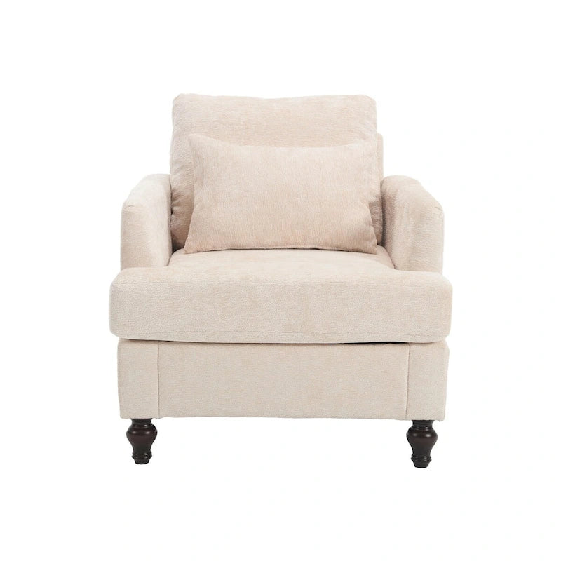 Sillón con estructura de madera, sillón decorativo moderno