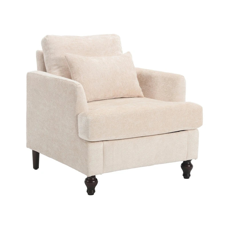 Sillón con estructura de madera, sillón decorativo moderno