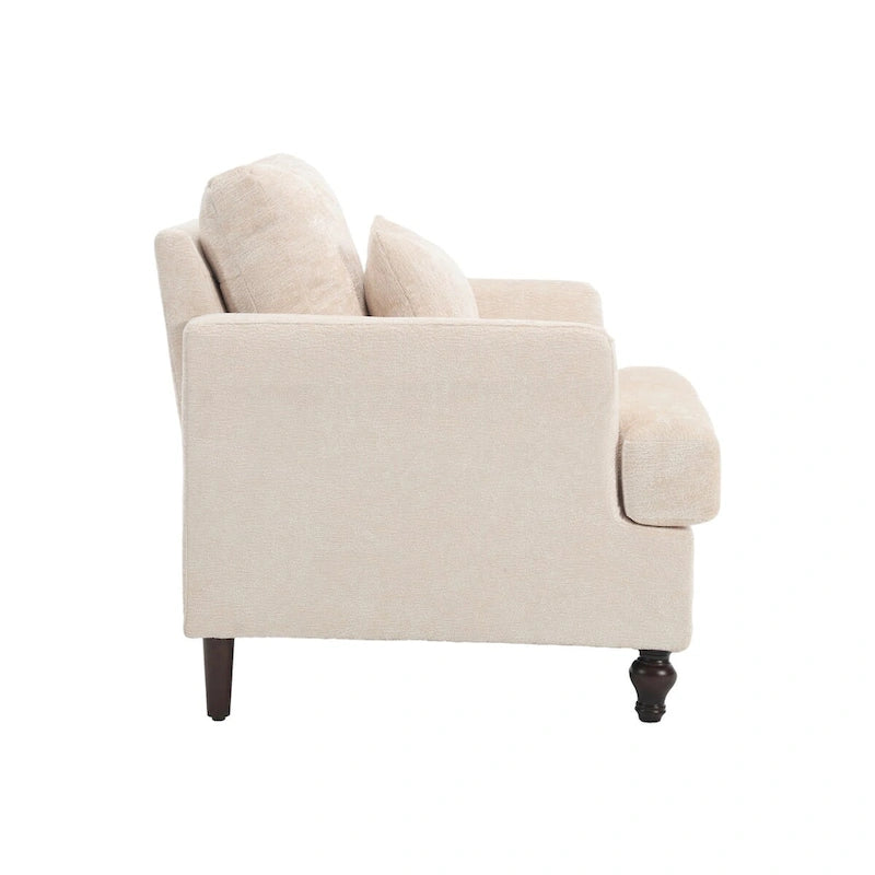 Sillón con estructura de madera, sillón decorativo moderno
