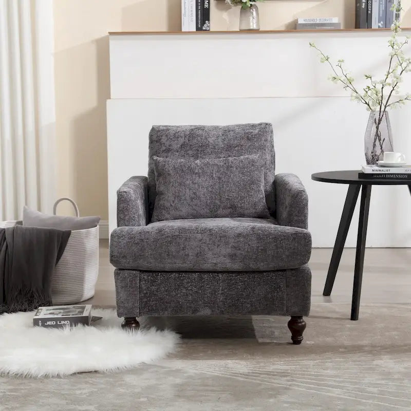 Sillón con estructura de madera, sillón decorativo moderno