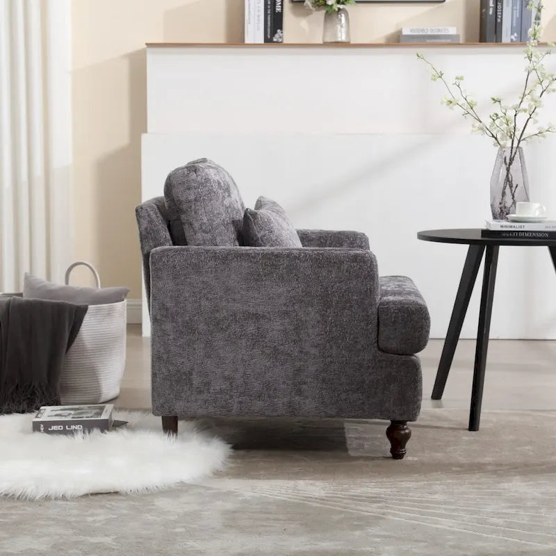Sillón con estructura de madera, sillón decorativo moderno
