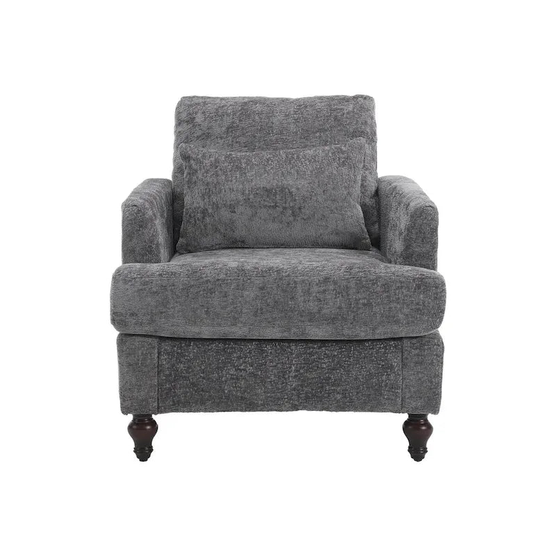 Sillón con estructura de madera, sillón decorativo moderno
