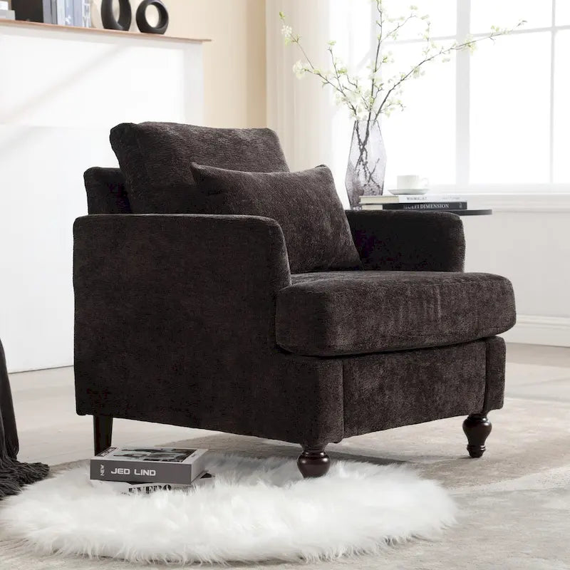 Sillón con estructura de madera, sillón decorativo moderno