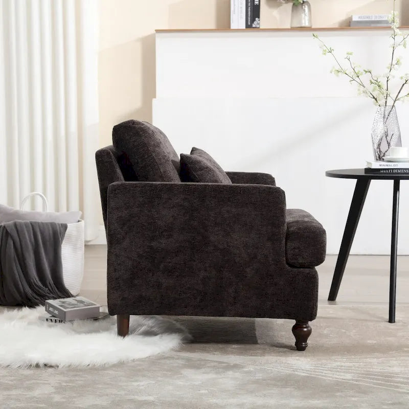 Sillón con estructura de madera, sillón decorativo moderno
