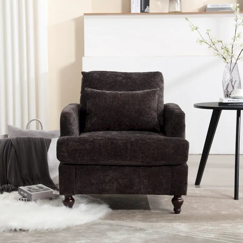 Sillón con estructura de madera, sillón decorativo moderno