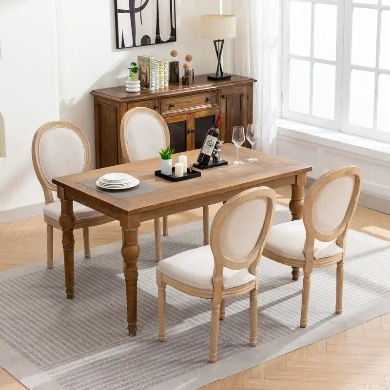 Ensemble de 2 chaises de salle à manger en bois d’hévéa massif et cannage, style campagne française, chaise d’appoint moderne du milieu du siècle avec dossier en rotin