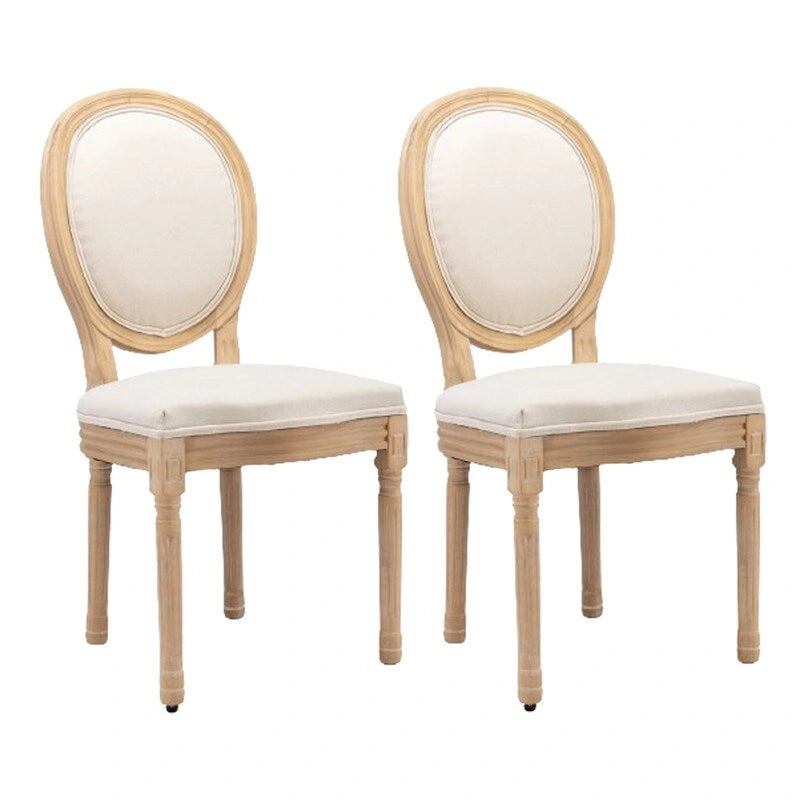 Ensemble de 2 chaises de salle à manger en bois d’hévéa massif et cannage, style campagne française, chaise d’appoint moderne du milieu du siècle avec dossier en rotin