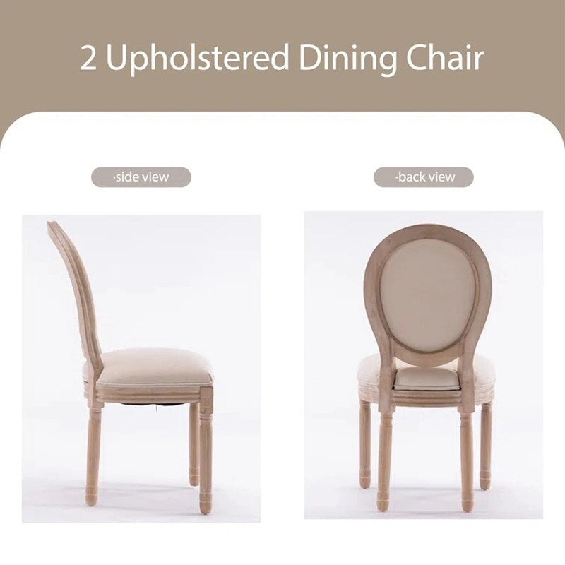Ensemble de 2 chaises de salle à manger en bois d’hévéa massif et cannage, style campagne française, chaise d’appoint moderne du milieu du siècle avec dossier en rotin