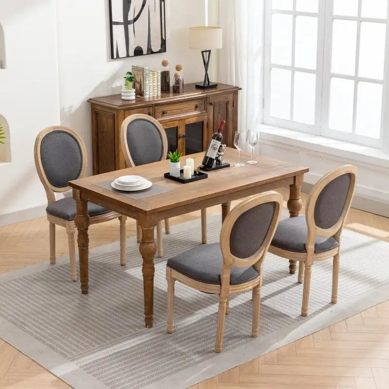 Ensemble de 2 chaises de salle à manger en bois d’hévéa massif et cannage, style campagne française, chaise d’appoint moderne du milieu du siècle avec dossier en rotin