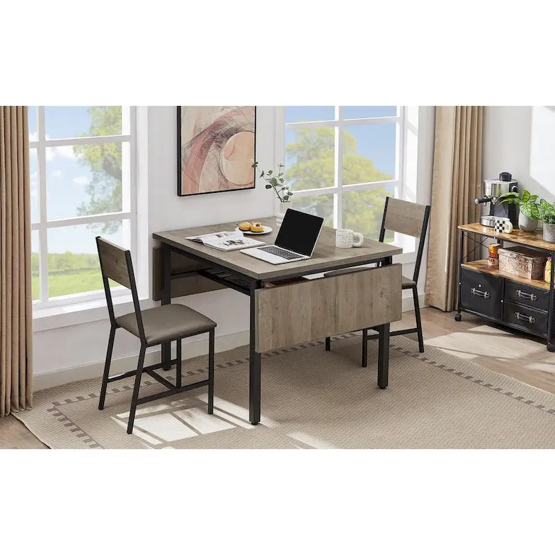 Mesa de comedor plegable de estilo industrial con estructura de acero