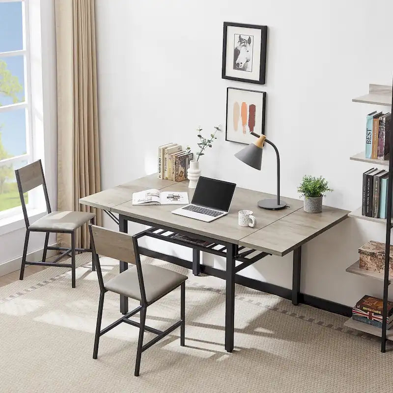 Mesa de comedor plegable de estilo industrial con estructura de acero