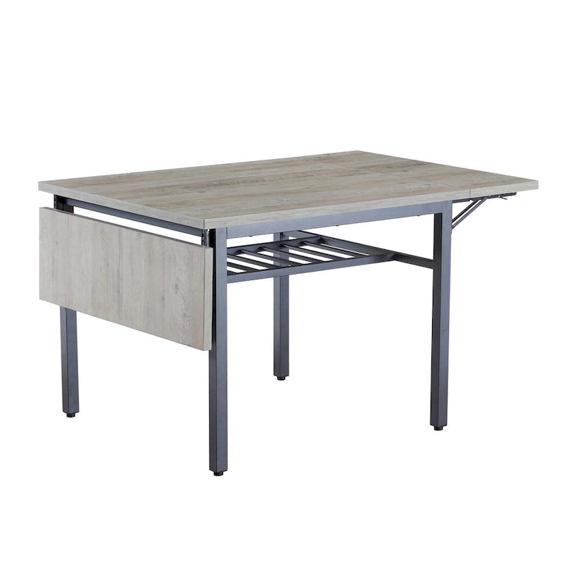 Mesa de comedor plegable de estilo industrial con estructura de acero