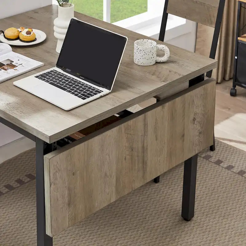 Mesa de comedor plegable de estilo industrial con estructura de acero