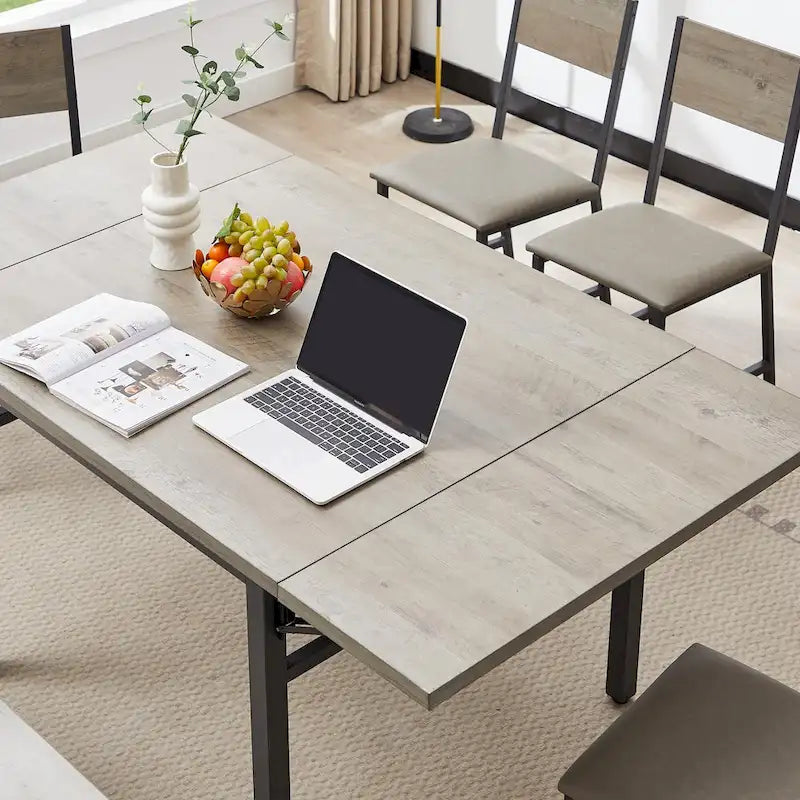 Mesa de comedor plegable de estilo industrial con estructura de acero
