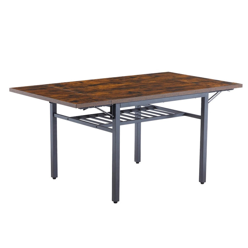 Mesa de comedor plegable de estilo industrial con estructura de acero