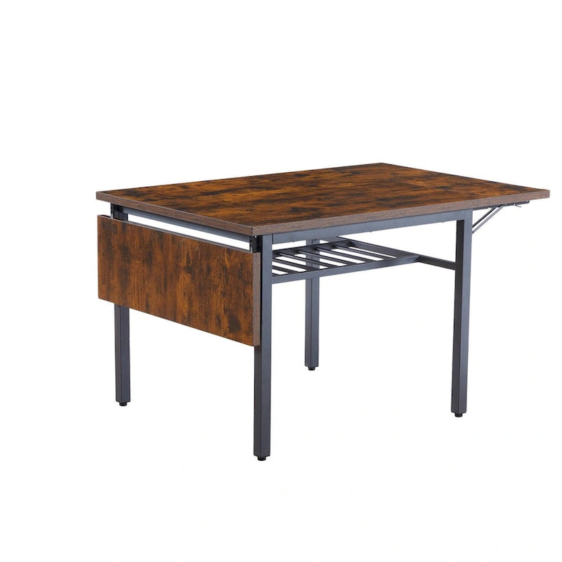 Mesa de comedor plegable de estilo industrial con estructura de acero