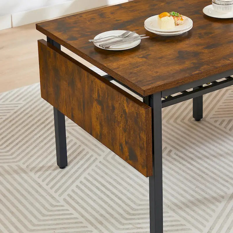 Mesa de comedor plegable de estilo industrial con estructura de acero