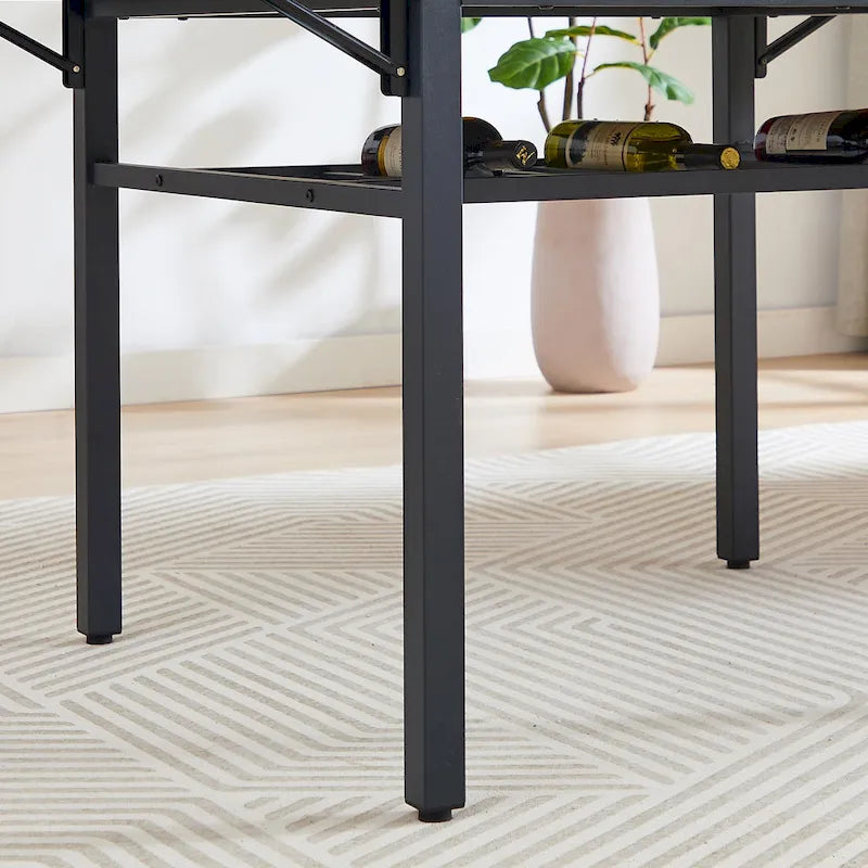 Mesa de comedor plegable de estilo industrial con estructura de acero
