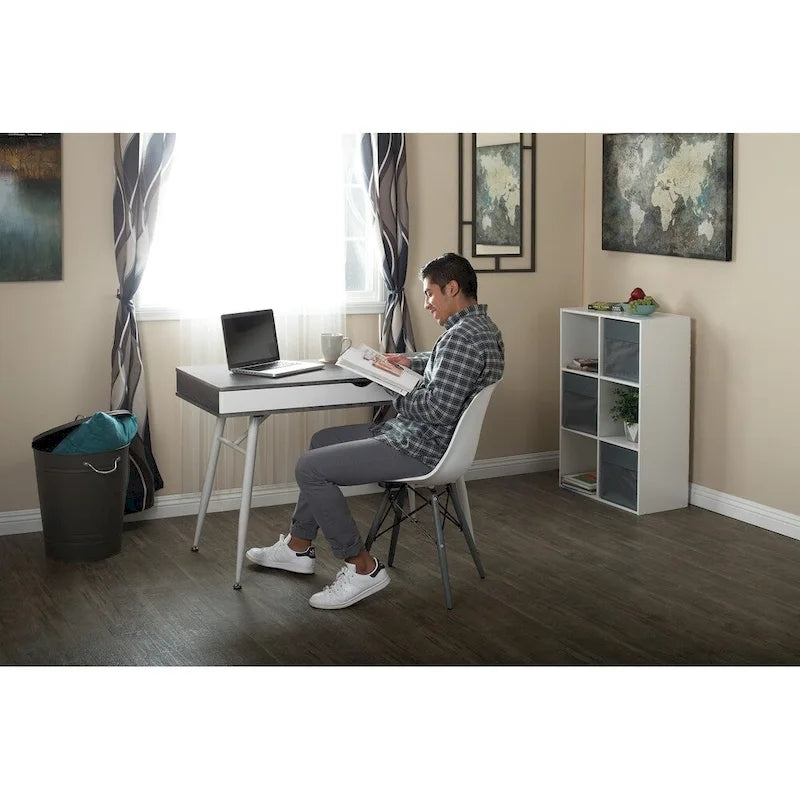 Calico Designs Alcove Modern Desk with Large Split Drawer