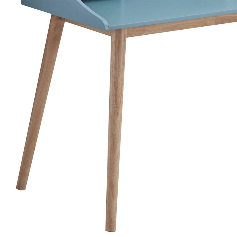 Schreibtisch aus Holz im Mid-Century-Modern-Stil mit Aufsatzregal
