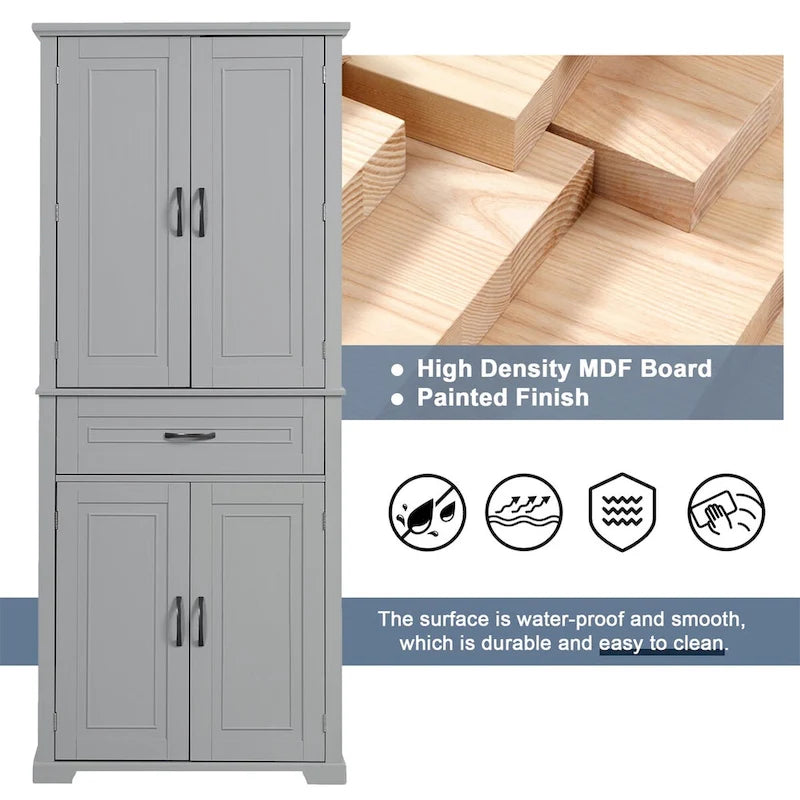 Badezimmerschrank mit Türen und Schublade