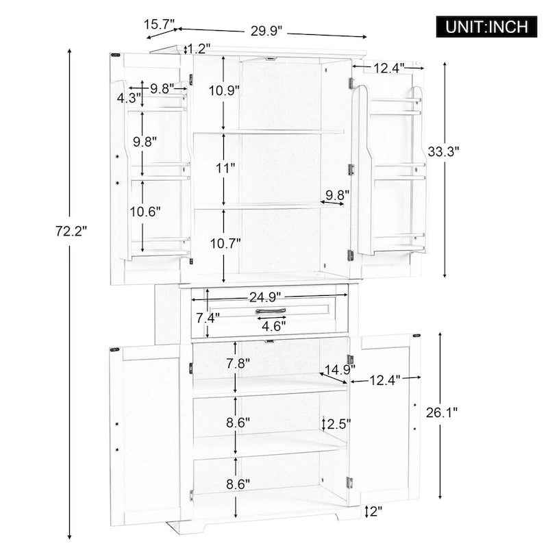 Badezimmerschrank mit Türen und Schublade